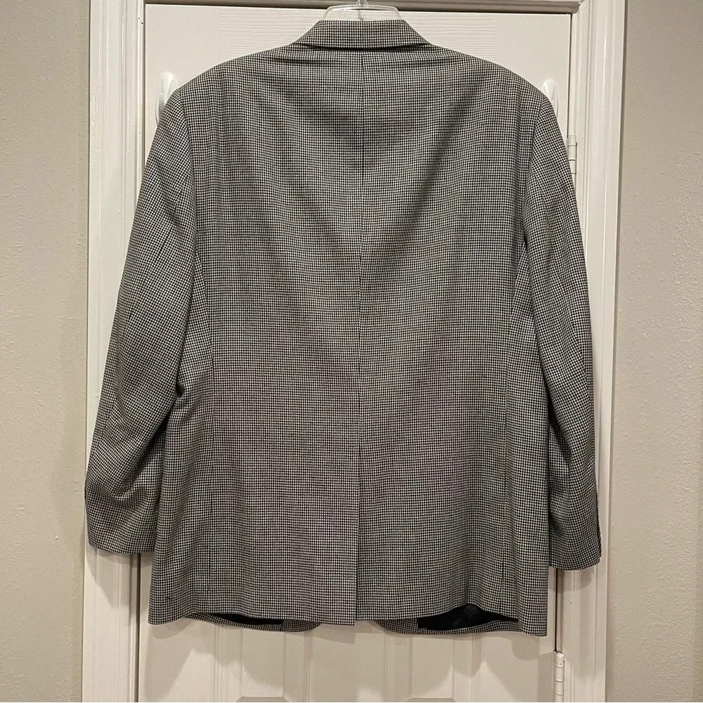 Jos A Bank Men’s 44R Blazer Jacket Houndstooth Silk/Wool Blend Business Career